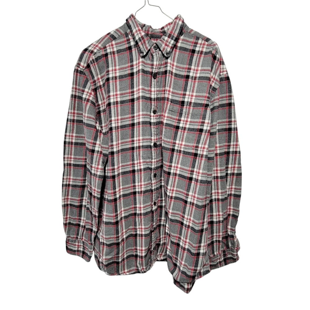 St. John's Bay Men's Multi Plaid Long Sleeve Classic Fit Flannel Shirt Size XL